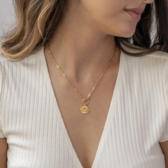 Sunshine Gold Coin Necklace - Etsy