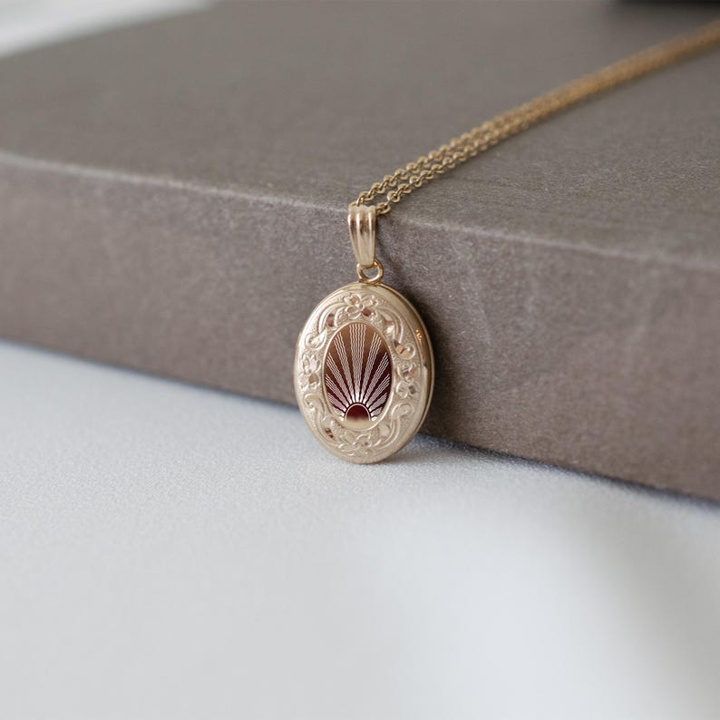 Sun Chain Locket Sunburst Necklace, Locket Necklace, Sun Necklace, Gift for Her ...