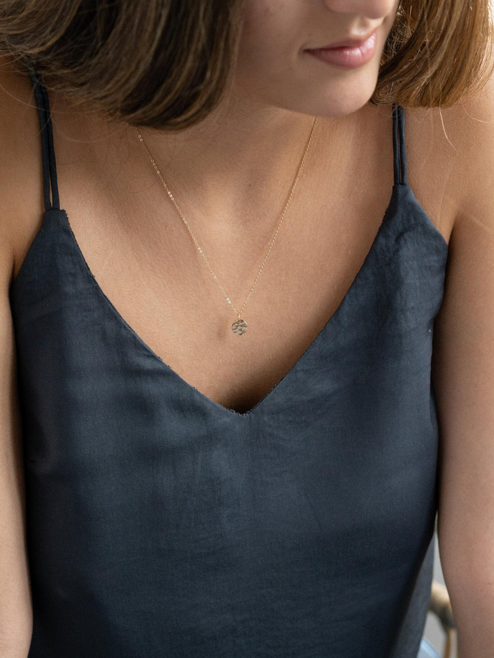 Gold Coin Necklace Layered Necklace Gold Filled Necklace Etsy