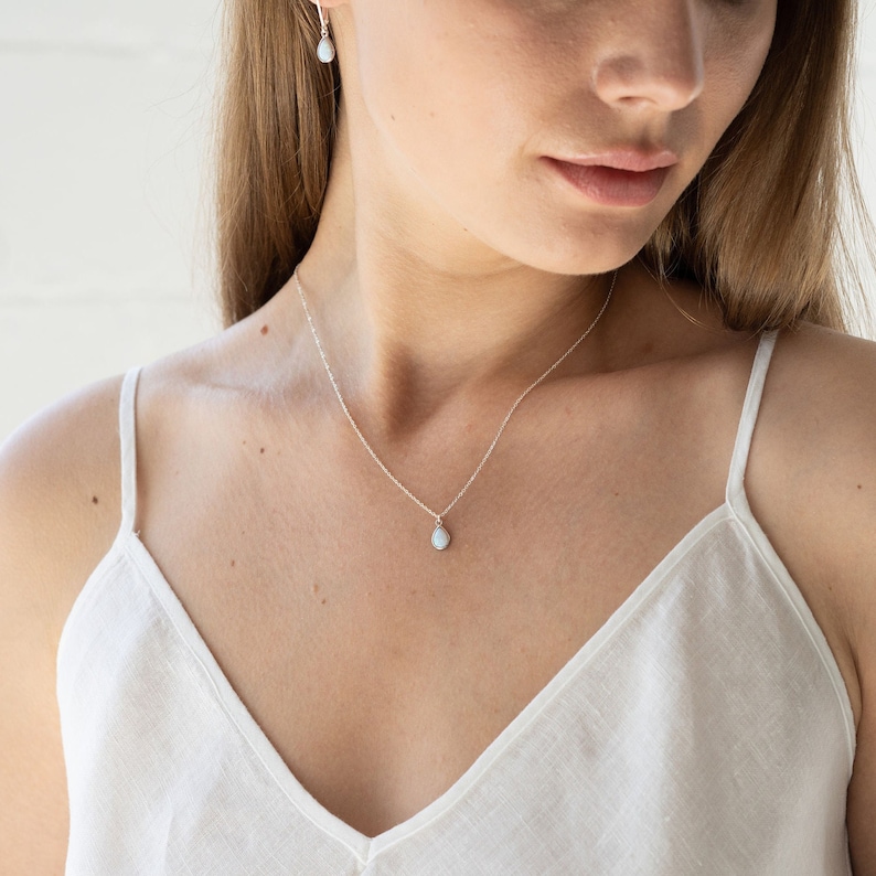 Opal Necklace, Christmas Gifts, Necklaces for Women, Graduation Gift, Minimalist Necklace, Opal Jewelry, Best Friend Necklace, Sister Gift image 2
