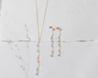 Juliet Earring Set • Layered Necklace Set • Pearl Necklace • Pearl Earrings • Dangle Earrings • Necklaces for Women • Bridesmaid Gifts