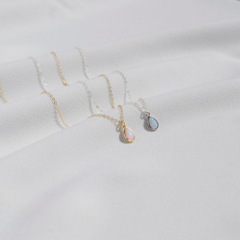 Opal Necklace, Christmas Gifts, Necklaces for Women, Graduation Gift, Minimalist Necklace, Opal Jewelry, Best Friend Necklace, Sister Gift image 7