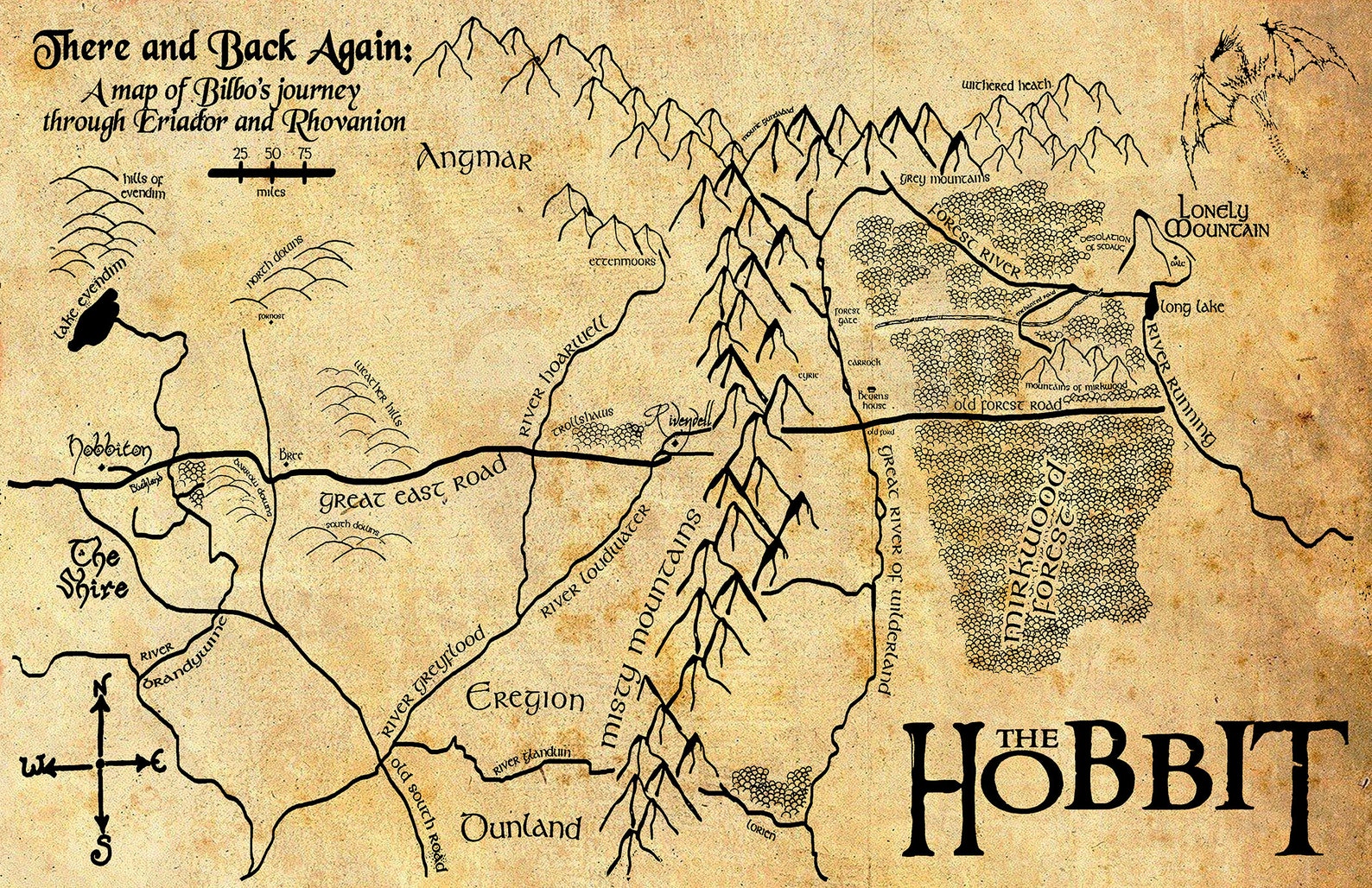 hobbit journey on map