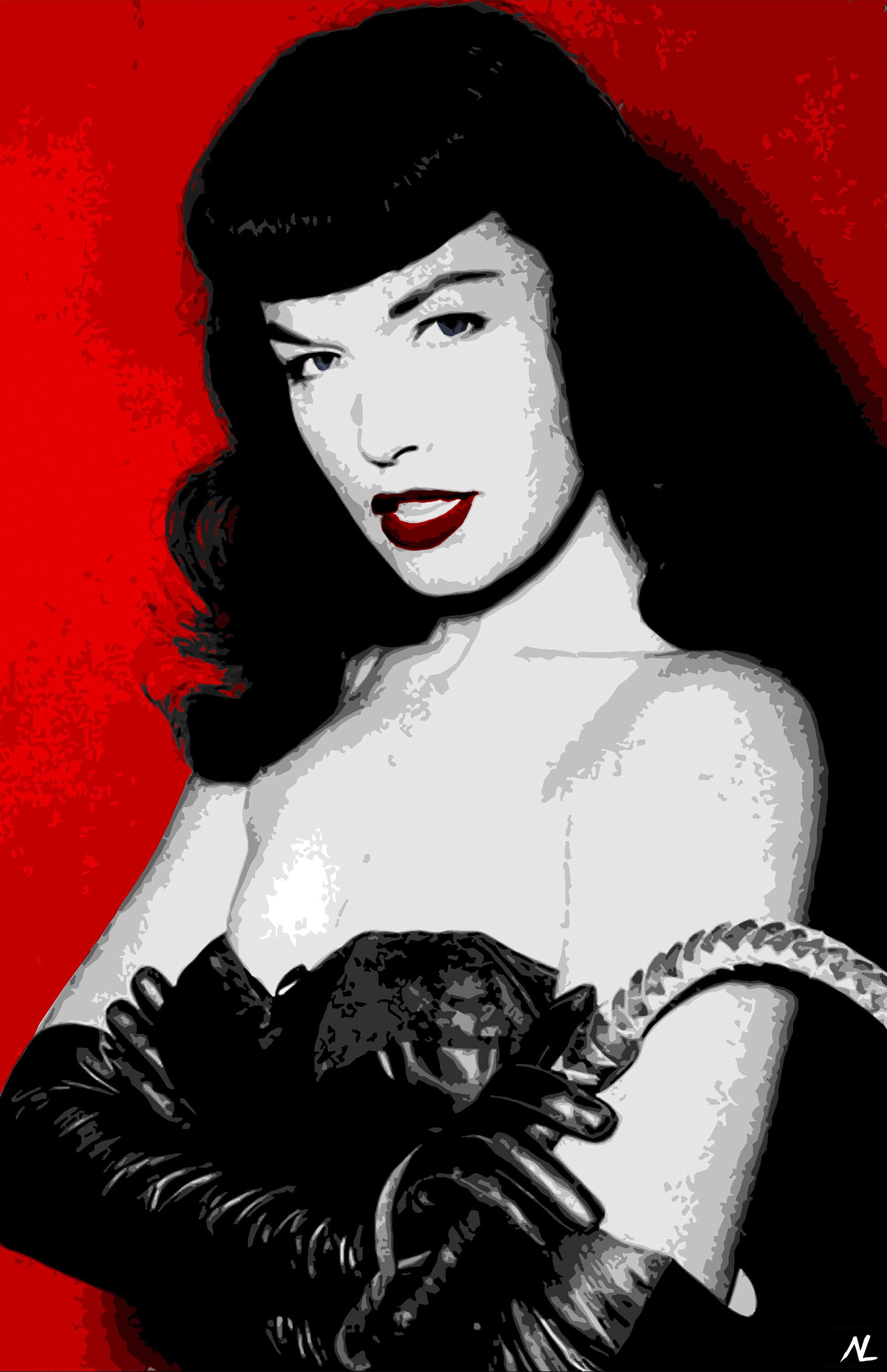 Bettie Page Pop Art Illustration Sexy Pin-up Icon Home Decor Etsy.
