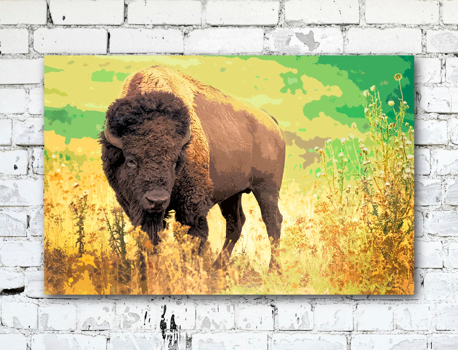 Buffalo Wall Art Bison Print Animal Poster Wildlife Pop Art Etsy