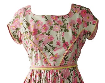 Vintage Madison Avenue dress, pink and yellow