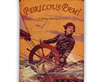 Art, graphic, personalised, vintage, gifts for her, book, cover, sailing, boat, sea, The High Seas