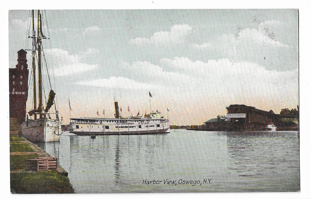Harbor View Oswego N.Y. Antique Circa 1910 Unused Postcard Etsy