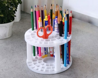 Organisateur de porte-crayons pinceau, 49 trous, support pour pinceaux cosmétiques, organisation de salle de travaux manuels, rangement de fournitures artistiques, marqueurs - stylos, blanc