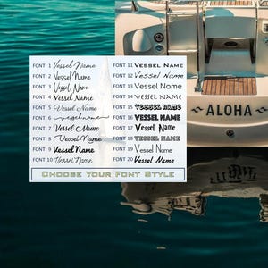 Customized Boat Name/Identification Decal - UV Resistant Outdoor Marine Vinyl Lettering - Custom Hull Sticker - for Yachts, Pontoons, Jetski