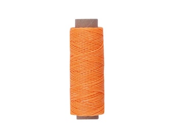 Bright Orange Leather Sewing Flat Wax Thread, 1mm, 164 ft / 50m