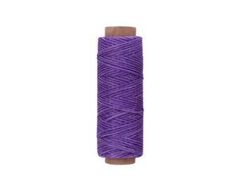 Light Purple Leather Sewing Flat Wax Thread, 1mm, 164 ft / 50m