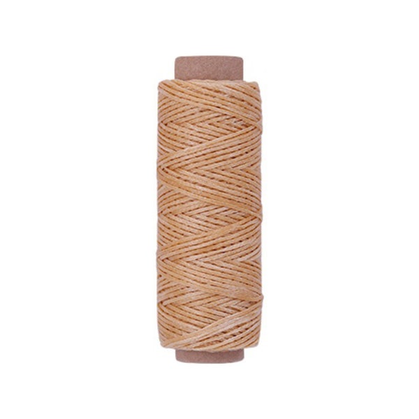 Natural Color Leather Sewing Flat Wax Thread,  1mm, 164 ft / 50m