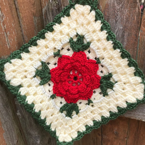 Crochet Flower Pot Holders Set: Handmade Kitchen Decoration