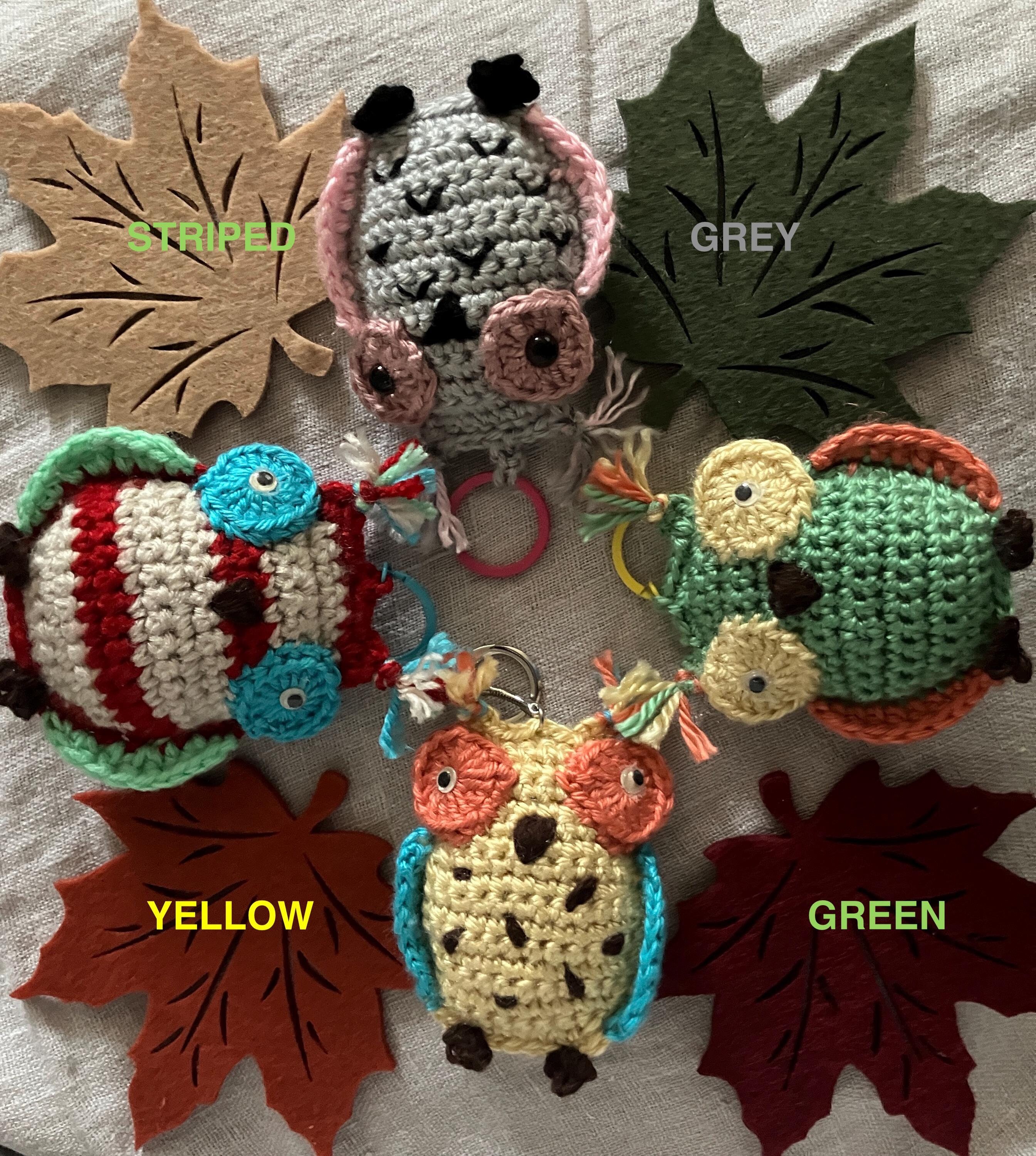 Crochet Keychain Owl, Keychain for Backpack and Bag, Crochet Keychain, Handmade Keychain, Fun and Cu