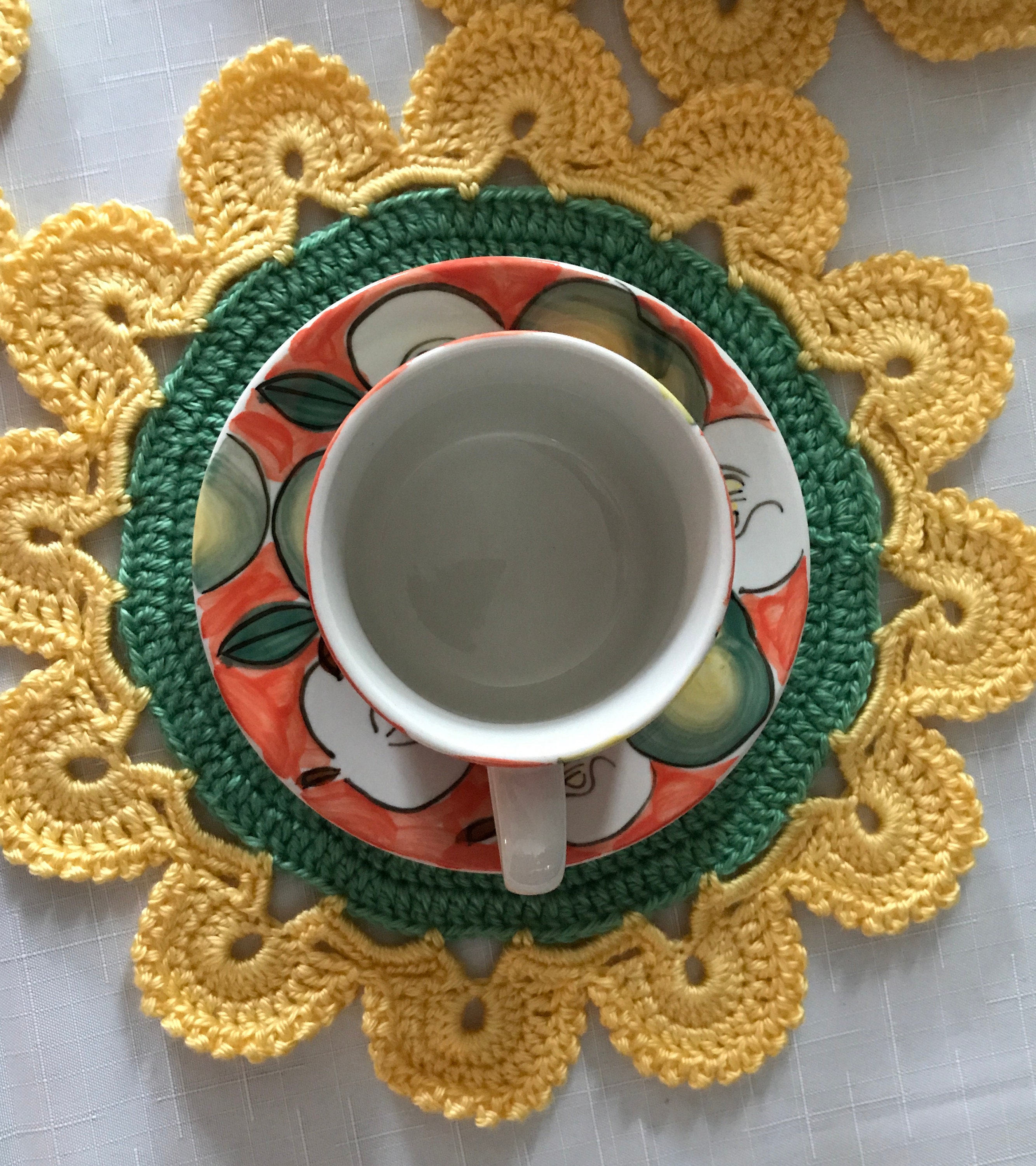 Round Crochet Placemats Set of 4crochet Placemats Set of Etsy Australia