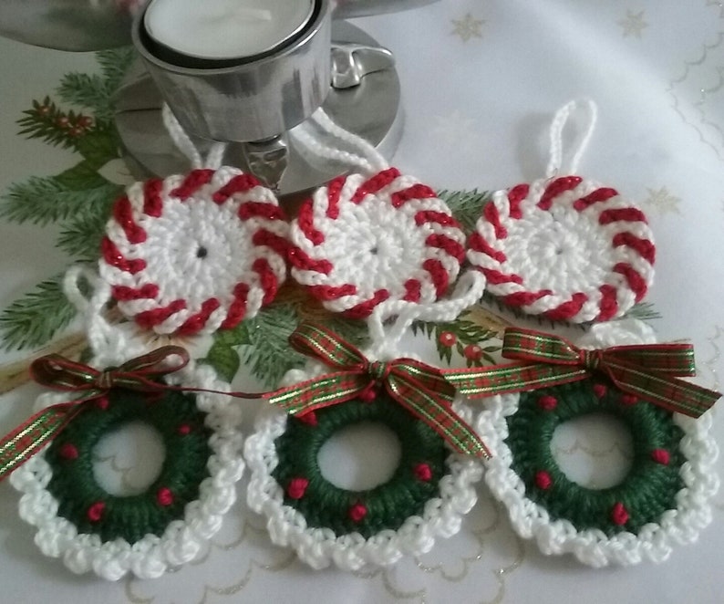 Crochet Christmas Ornament set of 6 Crochet Christmas Ornament,Christmas Tree Decoration,Crochet Christmas Decoration,Christmas Gift