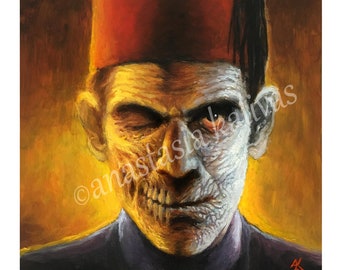 Imhotep art print 8x8, 10x10 The Mummy oil painting dark horror art