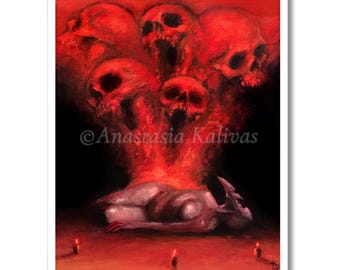 THE CONJURING art print 8x10 oil painting dark horror art