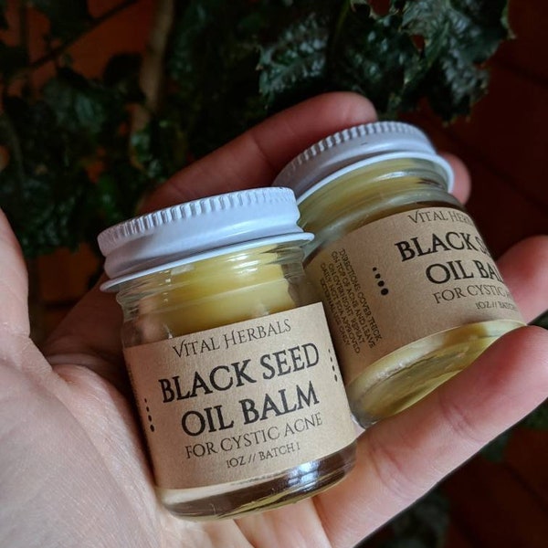 Cystic acne balm, black seed oil skin balm, antibacterial face cream