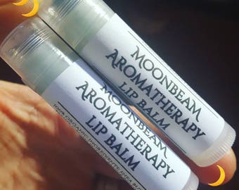 MOONBEAM lip balm, yarrow spruce and vanilla lip balm, organic lip balm