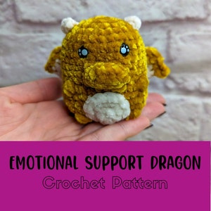 Simple Crochet Dragon Pattern, Beginner Friendly, Bulky Yarn Dragon Amigurumi, Chonky Dragon Plushie Pattern, Tiny Dragon Crochet Pattern