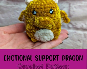 Simple Crochet Dragon Pattern, Beginner Friendly, Bulky Yarn Dragon Amigurumi, Chonky Dragon Plushie Pattern, Tiny Dragon Crochet Pattern