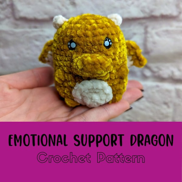 Simple Crochet Dragon Pattern, Beginner Friendly, Bulky Yarn Dragon Amigurumi, Chonky Dragon Plushie Pattern, Tiny Dragon Crochet Pattern