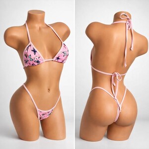 Butterfly G-stringMikro G-stringtrosa Extrem rosa, söt, flickig, badkläder, liten, mikro, nano-thongbikini bild 1