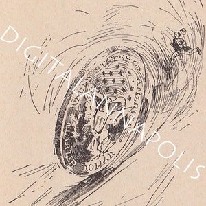 May include: A black and white line drawing of a quarter spinning in the air. The text "A FAST QUARTER" is at the top of the image.