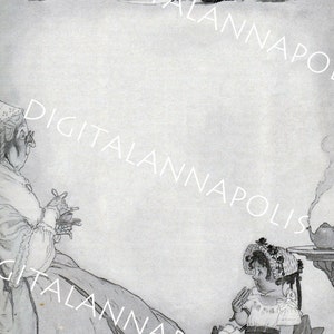 Vintage Antik Oma Kind Tee Story Märchen Kinder Bild 300 dpi Jpg Digital Download druckbare verändert Kunst Versorgung des 19. Jahrhunderts