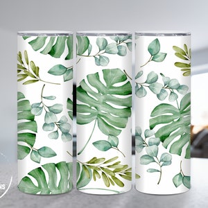 Floral Leaves Tumbler - 20oz