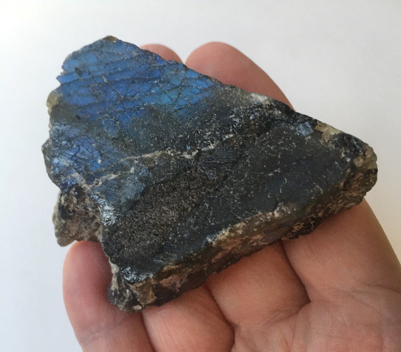 Naturally Rough on the Other 2.5 x 2 Labradorite Slab Polished on One Side