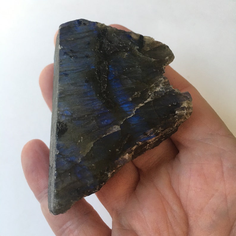 Naturally Rough on the Other 2.5 x 2 Labradorite Slab Polished on One Side