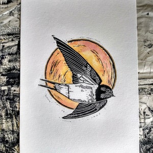 Bealtaine - Handmade & Coloured Linocut Print