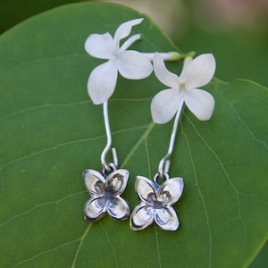 Lilac Earrings, flower earrings, lilac blossoms, dangle earrings, drop earrings, PMC jewelry, lilacs, ,garden flower, lilac bush, blossoms
