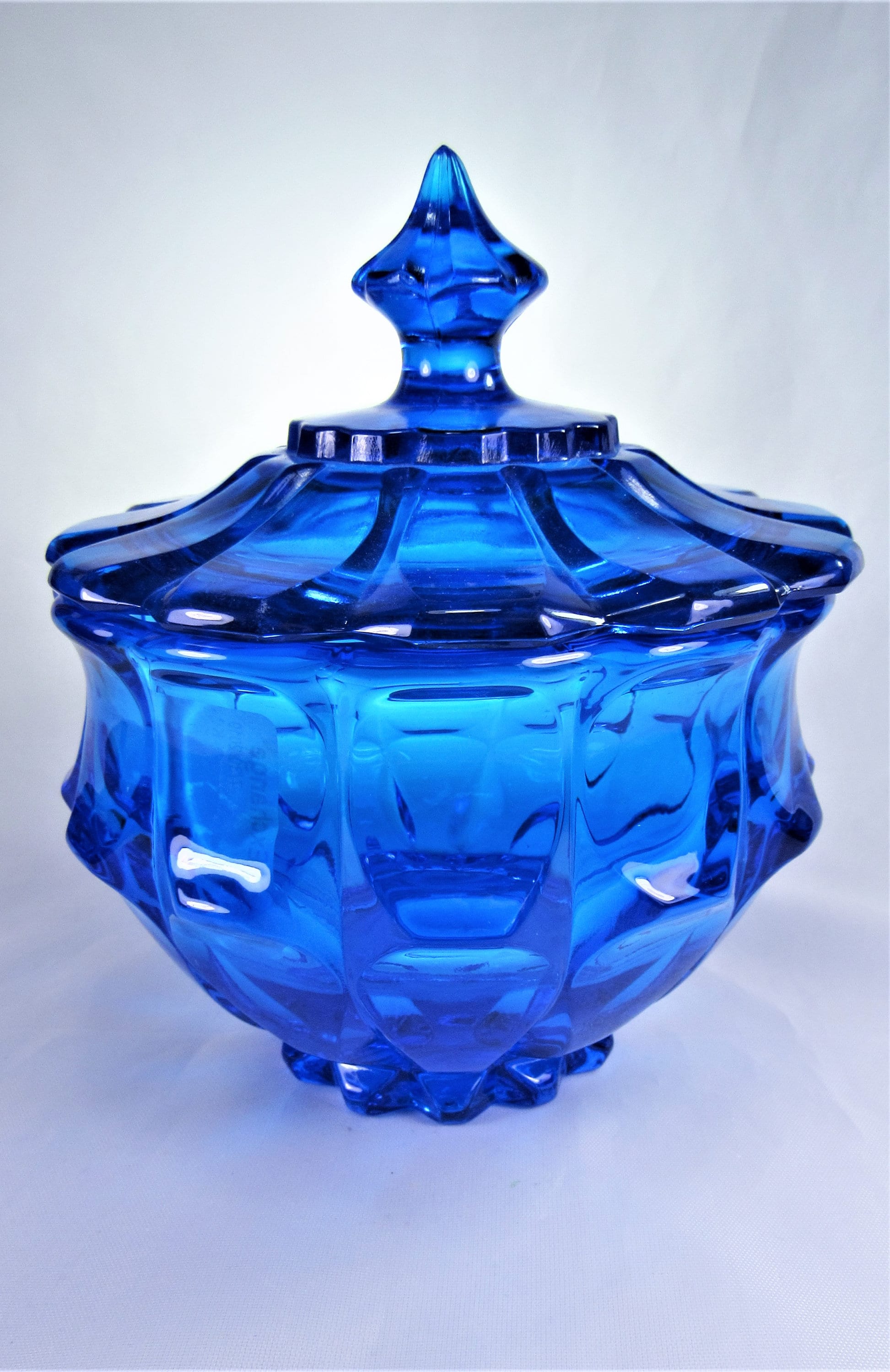 Fenton VALENCIA CANDY DISH with Top 1970's Colonial Blue Etsy