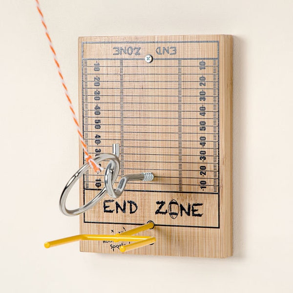 Football Ring Toss Game: Bamboo Sports Decor for Mancave