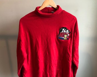 Vintage Looney Tunes Red Embroidered Turtleneck
