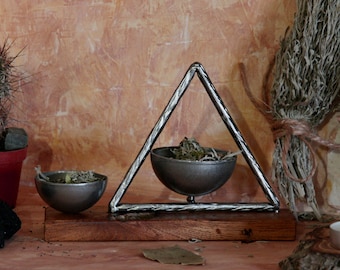 Steel Incense Bowl Incense Holder Triangle Magic Symbol