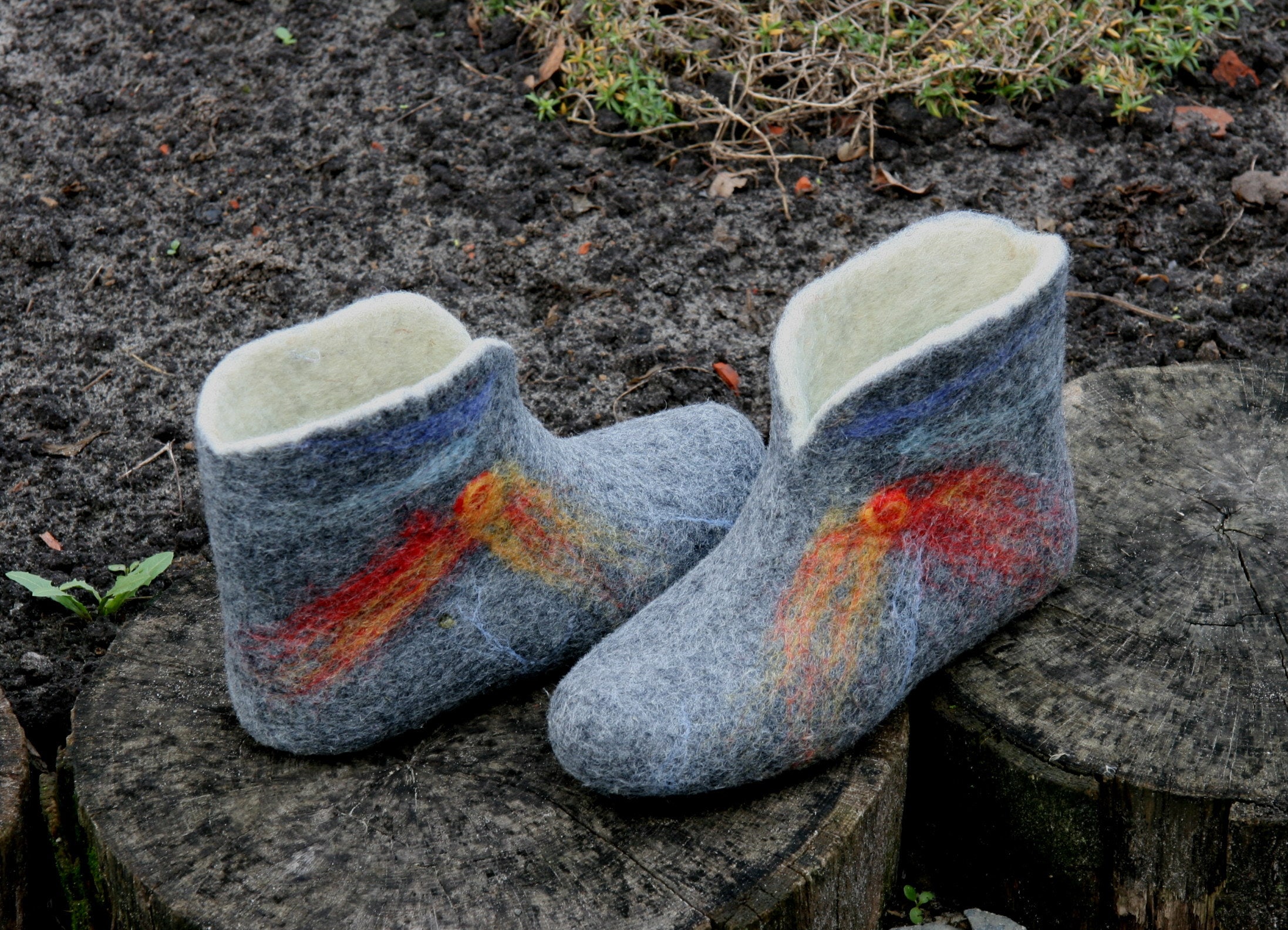 Felted Wool Slipper Boots Organic Wool Felt Boots Boiled Etsy Canada