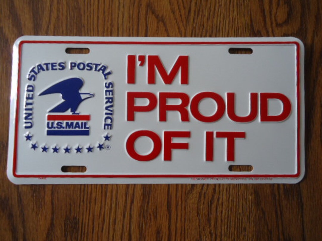 USPS Mail Vanity License Plate Collectible Memorabilia Etsy