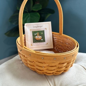 Wie neu 2002 Klassischer kleiner Longaberger Osterkorb, Longaberger Vintage Osterei Korb, Kind / Kind Osterkorb, wie neu