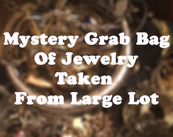 Mystery Lot Of Jewelry, Surprise Grab Bag Of 10 Vintage & Modern Jewelry, Mystery Box, Lot Of Jewelry, Surprise Box, Gift For Jewelry Lover