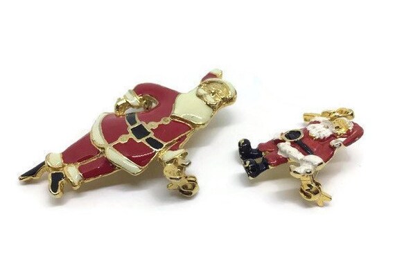 Santa Claus Christmas Enamel Vintage Pins Brooche… - image 4