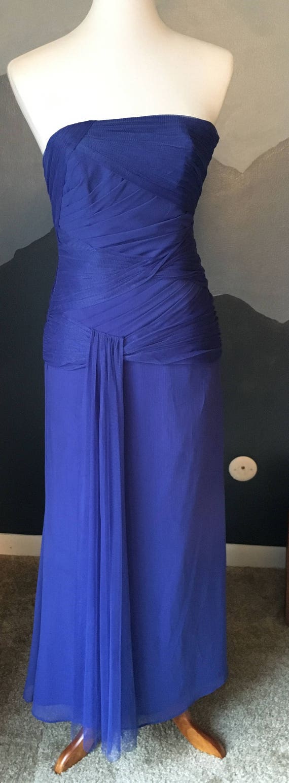 bright blue formal dress