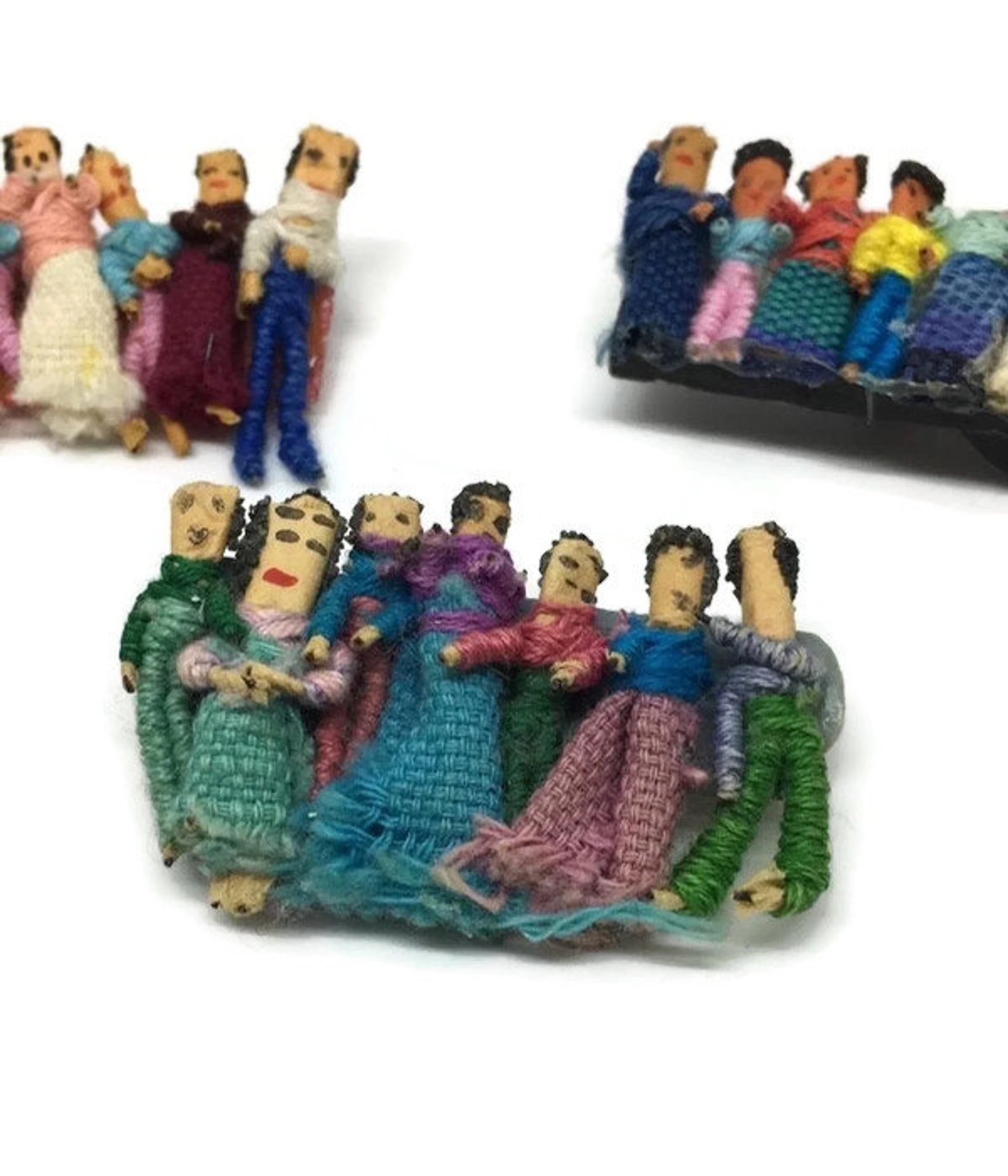 Unique Handmade Yarn Worry Doll Lot of Brooches/pins Worry Etsy