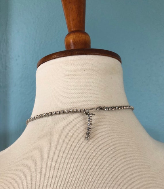 Vintage Rhinestone Choker Necklace, Icy Jewelry, … - image 7