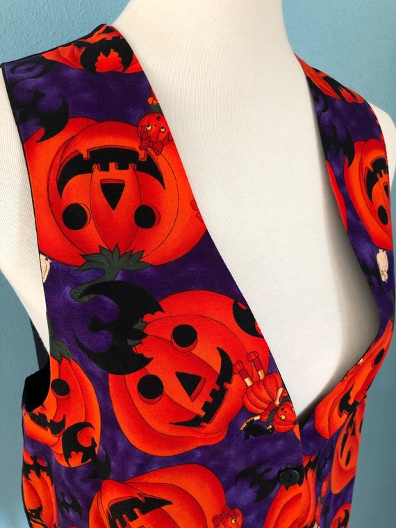 Pumpkin Girl Vintage Halloween Cotton Vest, Women… - image 4