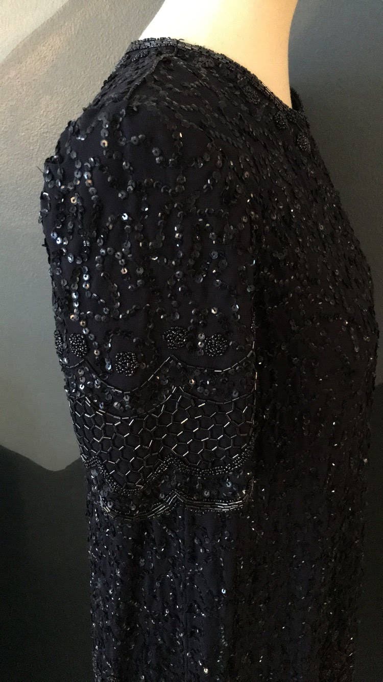Gorgeous Navy Blue Beaded & Sequined Formal Dress Brilliante - Etsy